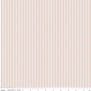 14" End of Bolt - SALE Small Stripe SPARKLE Rose Gold by Riley Blake Designs - Metallic White Pin Stripe - Quilting Cotton Fabric