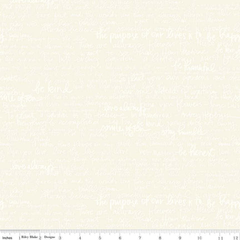 Text Cream Tone on Tone - Riley Blake Designs - Words Writing Amanda Herring - Quilting Cotton Fabric - choose your cut