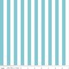 18" End of Bolt - SALE Aqua Blue and White 1/2 Half Inch Stripe - Riley Blake Designs - Quilting Cotton Fabric