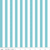 Fat Quarter End of Bolt - SALE Aqua Blue and White 1/2 Half Inch Stripe - Riley Blake Designs - Quilting Cotton Fabric