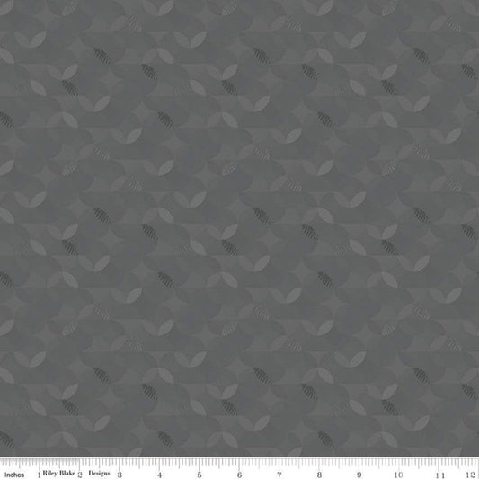 22" End of Bolt - CLEARANCE Crayola Kaleidoscope Charcoal - Riley Blake - Dark Gray Orange Peel - Quilting Cotton Fabric - Licensed Product