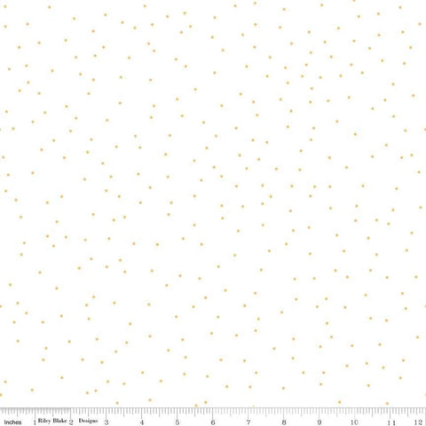 SALE Pin Dot Honey - Riley Blake Designs - White and Gold - Lori Holt - Quilting Cotton Fabric