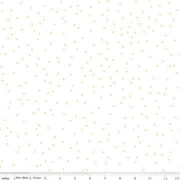 DEAL Pin Dot Honey - Riley Blake Designs - White & Yellow - Lori Holt - Quilting Cotton Fabric