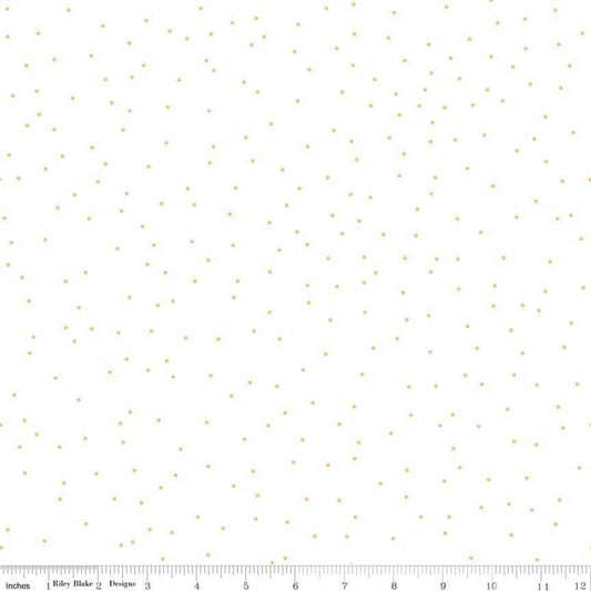 DEAL Pin Dot Honey - Riley Blake Designs - White & Yellow - Lori Holt - Quilting Cotton Fabric