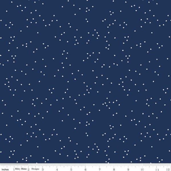 SALE Blossom Navy by Riley Blake Designs - Blue - Quilting Cotton Fabric