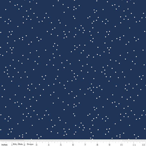 SALE Blossom Navy by Riley Blake Designs - Blue - Quilting Cotton Fabric