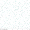 SALE Blossom on White Peacock - Riley Blake Designs - Blue Aqua on White - Quilting Cotton Fabric