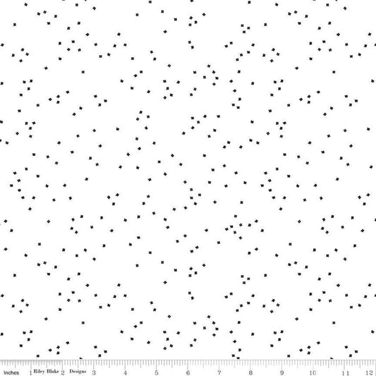 DEAL Blossom Black on White - Riley Blake Designs - Black & White - Quilting Cotton Fabric