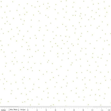 DEAL Pin Dot Green - Riley Blake Designs - Lori Holt - Green on White Polka Dot - Quilting Cotton Fabric