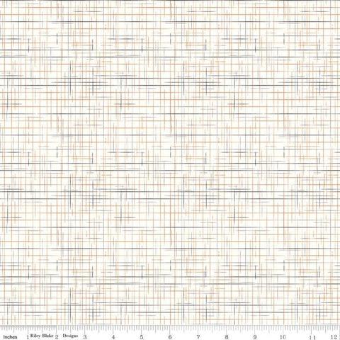 SALE Gunny Sack Halloween - Riley Blake Designs - Cream Orange Black Lines - Lori Holt - Quilting Cotton Fabric