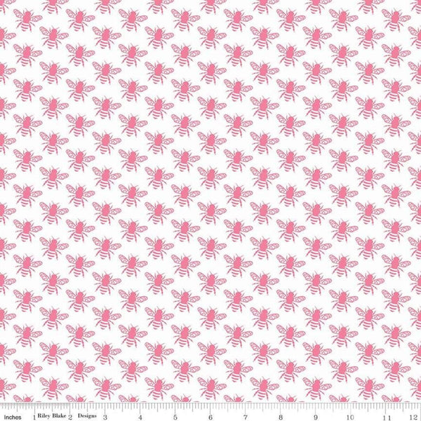 21" End of Bolt - SALE In the Meadow Honey Bee Pink - Riley Blake Designs - Quilting Cotton Fabric