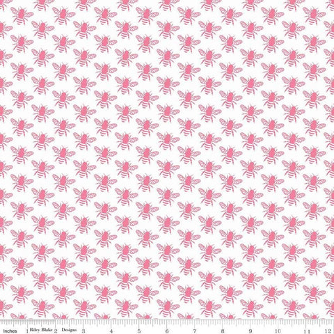 21" End of Bolt - SALE In the Meadow Honey Bee Pink - Riley Blake Designs - Quilting Cotton Fabric