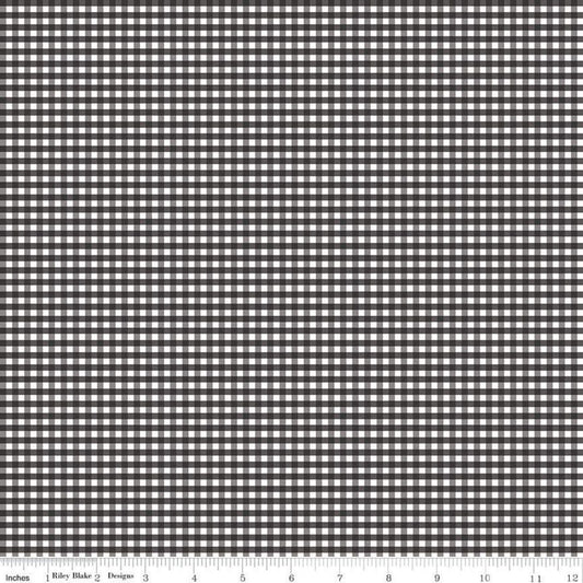 DEAL Black & White 1/8" Eighth Inch Small PRINTED Gingham - Riley Blake Designs - Checker - Quilting Cotton Fabric