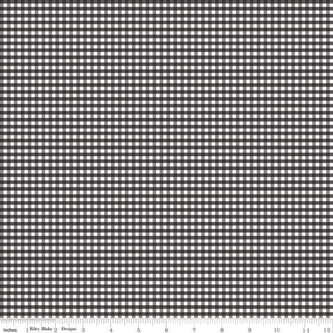 SALE Black and White 1/8" Eighth Inch Small PRINTED Gingham - Riley Blake Designs - Checker - Quilting Cotton Fabric