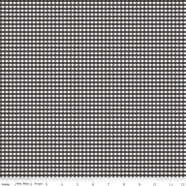 SALE Black and White 1/8" Eighth Inch Small PRINTED Gingham - Riley Blake Designs - Checker - Quilting Cotton Fabric