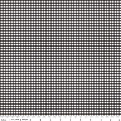 SALE Black and White 1/8" Eighth Inch Small PRINTED Gingham - Riley Blake Designs - Checker - Quilting Cotton Fabric