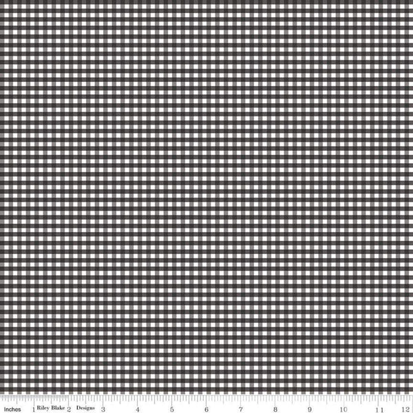 Black and White 1/8" Eighth Inch Small PRINTED Gingham - Riley Blake Designs - Checker - Quilting Cotton Fabric