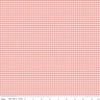 26" End of Bolt - Coral and White 1/8" Eighth Inch Small PRINTED Gingham - Riley Blake - Pink Checker - Quilting Cotton Fabric