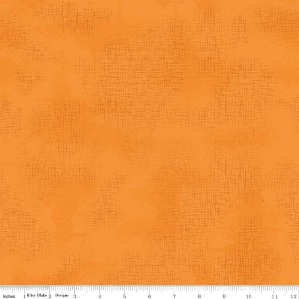 SALE Shabby Pumpkin by Riley Blake Designs - Orange Crosshatched Lines Specks Shaded Tone on Tone - Quilting Cotton Fabric