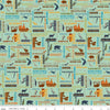 SALE National Parks Word Print Sea Green Wildlife Outdoor Fabric - C8784 - Riley Blake Quilting Cotton Fabric