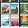 SALE National Parks Posters Black - Riley Blake Designs - Outdoors Recreation - Quilting Cotton Fabric - choose your cut