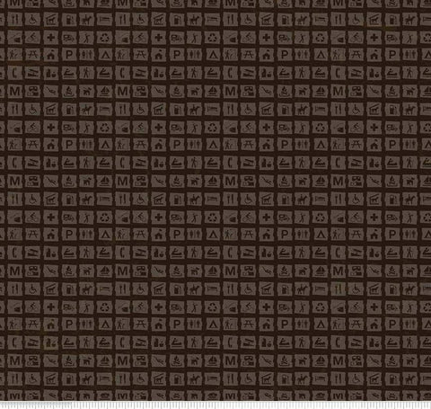 SALE National Parks Signs Dark Brown - Riley Blake Designs - Recreation Outdoors Icons - Quilting Cotton Fabric