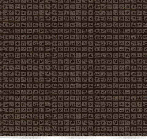 SALE National Parks Signs Dark Brown - Riley Blake Designs - Recreation Outdoors Icons - Quilting Cotton Fabric