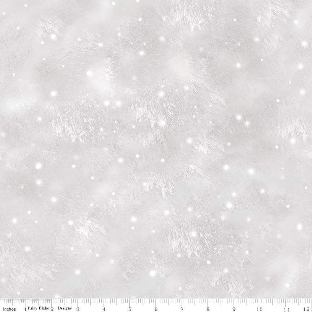 12" End of Bolt Piece - Christmas Memories Snow Flurry Gray - Riley Blake Designs - Snowflakes Winter Flakes  - Quilting Cotton Fabric