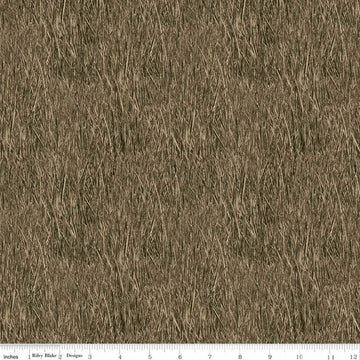 Fat Quarter End of Bolt - CLEARANCE Fish and Fowl Reeds Brown - Riley Blake  - Outdoors Fishing Birds Plants  - Quilting Cotton