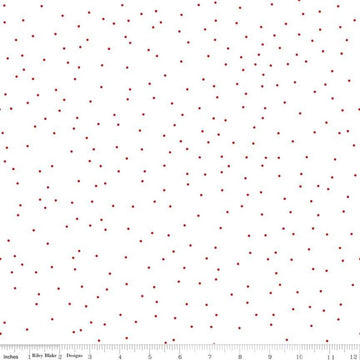 DEAL Pin Dot Red - Riley Blake Designs - Red on White Polka Dot - Quilting Cotton Fabric