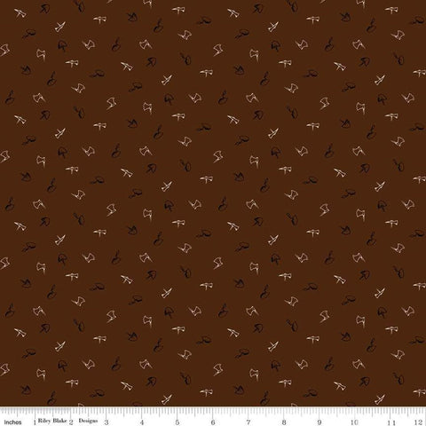 CLEARANCE Lumberjack Aaron Axes and Shovels Brown - Riley Blake Designs -  Outline Logging Outdoors - Quilting Cotton Fabric