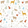 16" End of Bolt - In the Forest Main White KNIT - Riley Blake - Bears Deer Squirrels Rabbits Foxes - Jersey KNIT cotton stretch fabric