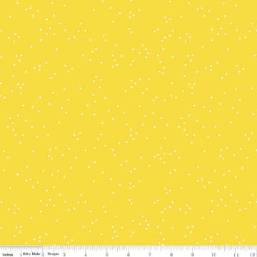 33" End of Bolt - CLEARANCE Blossom Lemon Zest - Riley Blake Designs - Flowers Floral White on Yellow - Quilting Cotton Fabric