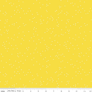 27" End of Bolt - CLEARANCE Blossom Lemon Zest - Riley Blake Designs - Flowers Floral White on Yellow - Quilting Cotton Fabric