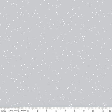 SALE Blossom Silver - Riley Blake Designs - Flowers Floral White on Gray - Quilting Cotton Fabric