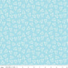 13" End of Bolt - CLEARANCE Singing in the Rain Stems Waterfall - Riley Blake Designs - Floral White Leaves on Blue - Quilting Cotton Fabric