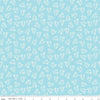 27" End of Bolt - CLEARANCE Singing in the Rain Stems Waterfall - Riley Blake - Floral White Leaves on Blue - Quilting Cotton Fabric