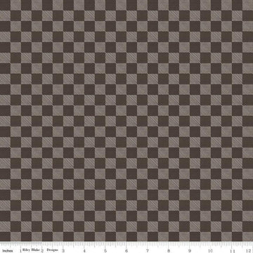 Fat Quarter End of Bolt - SALE Send Me to the Woods Buffalo Plaid Brown - Riley Blake - Outdoors Check Checkered Checks   - Quilting Cotton
