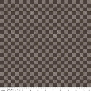 14" End of Bolt - SALE Send Me to the Woods Buffalo Plaid Brown - Riley Blake Designs - Outdoors Check Checkered Checks   - Quilting Cotton
