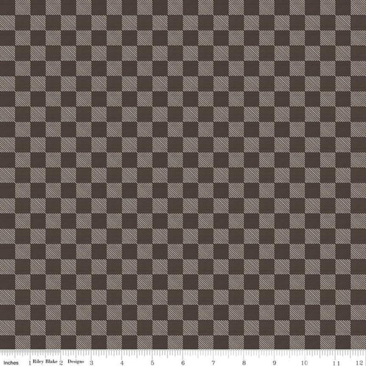 14" End of Bolt - SALE Send Me to the Woods Buffalo Plaid Brown - Riley Blake Designs - Outdoors Check Checkered Checks   - Quilting Cotton
