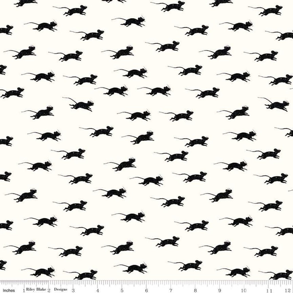 SALE Goose Tales Blind Mice Off White - Riley Blake Designs - Halloween -  Quilting Cotton Fabric