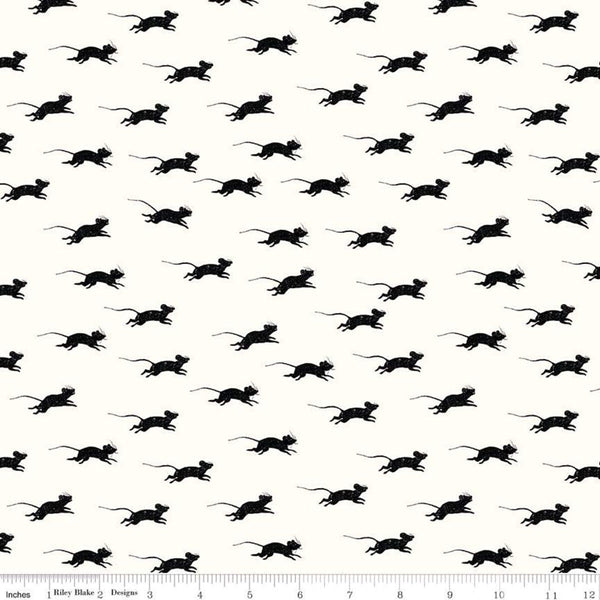 SALE Goose Tales Blind Mice Off White - Riley Blake Designs - Halloween -  Quilting Cotton Fabric