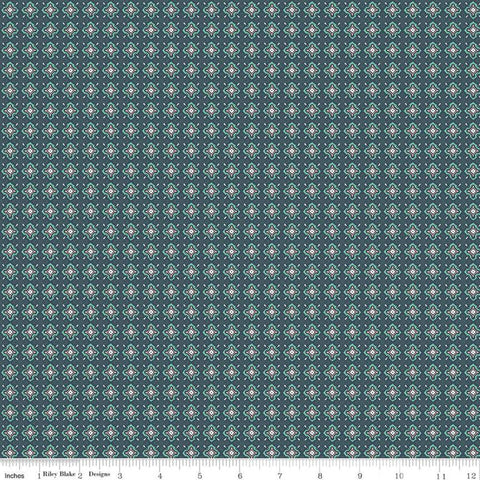 33" End of Bolt Piece - SALE Splendor Tile Teal - Riley Blake Designs - Blue Green Geometric  -  Quilting Cotton Fabric