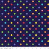 17" End of Bolt - SALE Fisher-Price Dots Navy - Riley Blake - Toys Nostalgia Childhood Polka Dots - Quilting Cotton Fabric -Licensed Product
