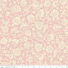 23" End of Bolt - Beauty and the Beast Floral C9532 Pink - Riley Blake Designs - Fairy Tale Cream Flowers Leaves - Quilting Cotton Fabric