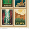 SALE National Parks Wilderness Wonders LARGE Panel - Riley Blake Designs - Recreation 63 National Parks Posters - Quilting Cotton Fabric