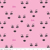 17" End of Bolt - Barbie Faces C9731 Light Pink - Official Licensed Product - Barbie Face Logo Dolls Toys Barbie - Quilting Cotton Fabric