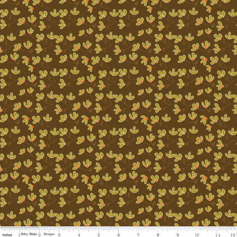 Fat Quarter End of Bolt CLEARANCE Give Thanks Blossoms C9523 Brown - Riley Blake - Thanksgiving Autumn Fall Floral -  Quilting Cotton Fabric