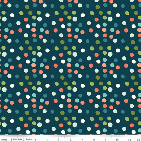 SALE Ready Set Splash! Dots C9894 Deep Sea - Riley Blake Designs - Polka Dots Dotted Dot Blue - Quilting Cotton Fabric