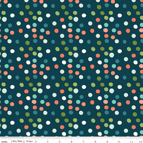 SALE Ready Set Splash! Dots C9894 Deep Sea - Riley Blake Designs - Polka Dots Dotted Dot Blue - Quilting Cotton Fabric